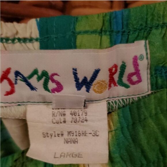 Vtg. Jams World Nana Aloha Shirt Short Set L - Picture 12 of 12